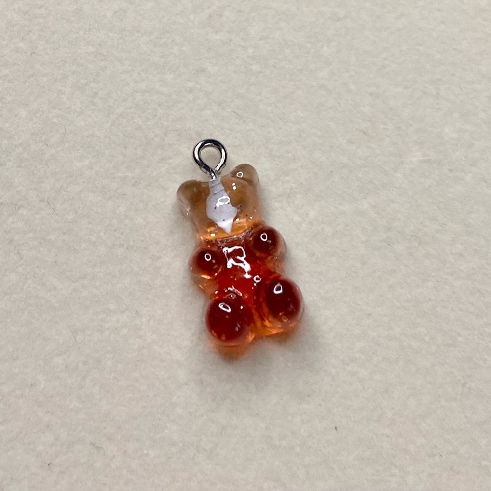 Gummi Bear Charm Pendant | Colorful Candy-Inspired Jewelry Charm-clear/brown